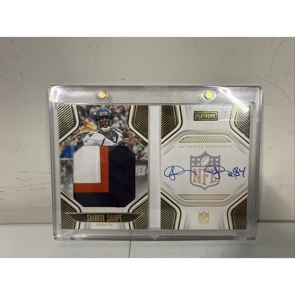 Shannon Sharpe Panini Playbook On-card Auto/Jersey #11/35! Denver Broncos HOF'er